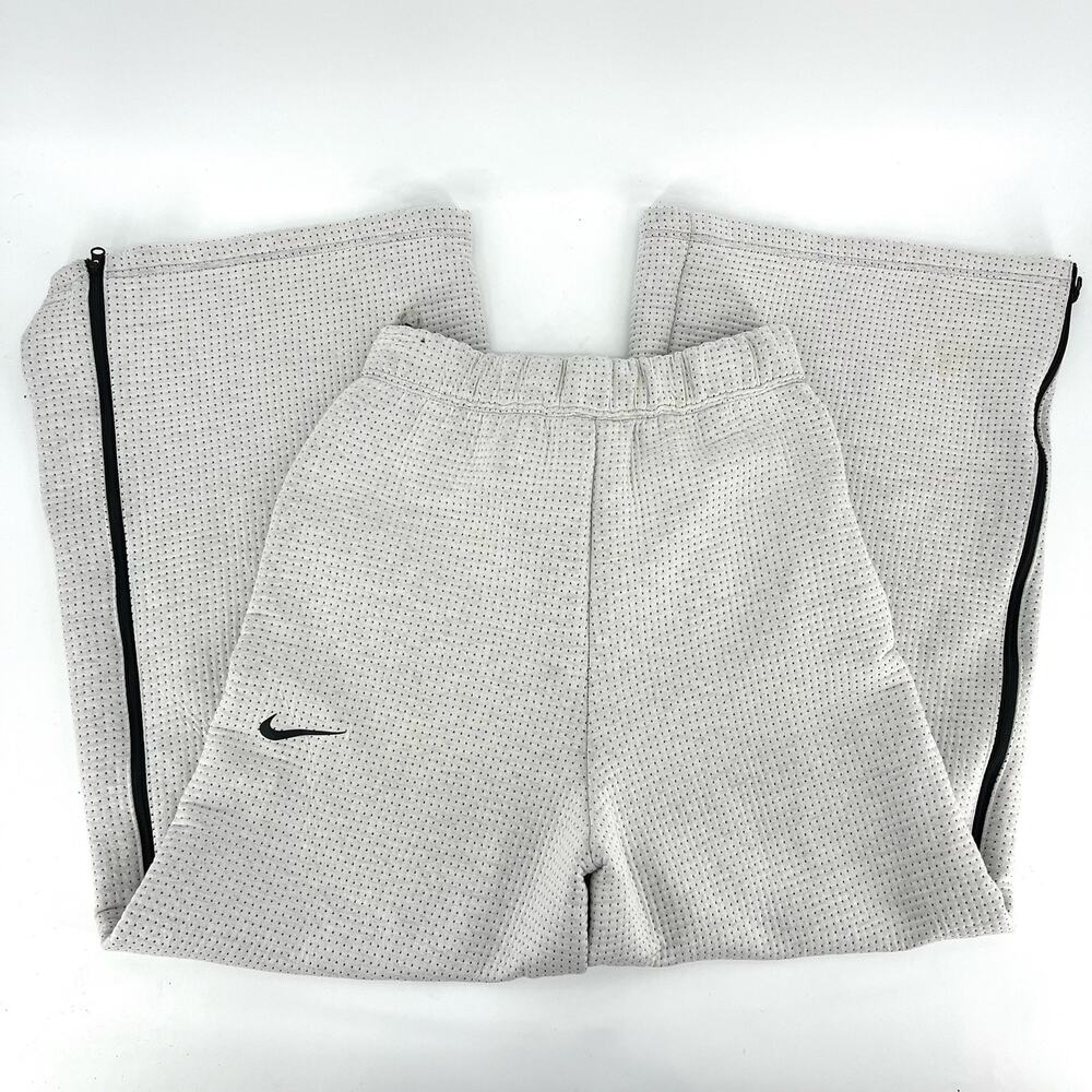 Nike City Women’s S Long Ready Light Bone/Black Wide Leg Fleece‎ Pants - Picture 10 of 14